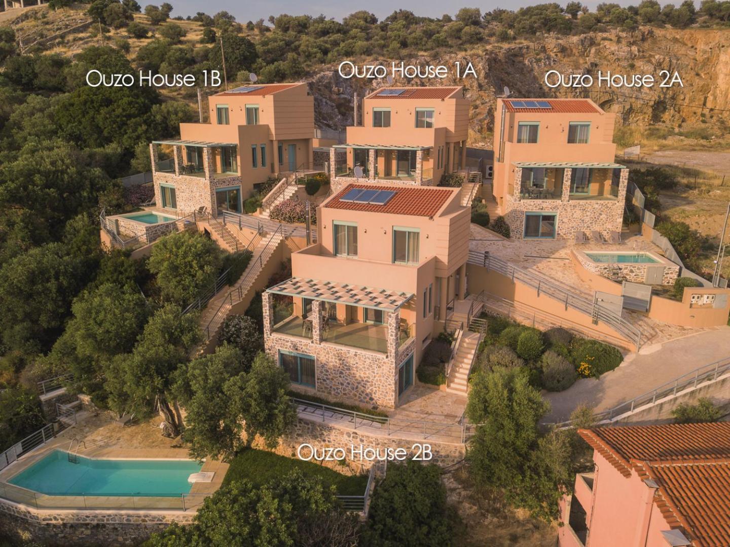Ouzo Panoramic Houses 2, With Private Pool Plomari Ngoại thất bức ảnh