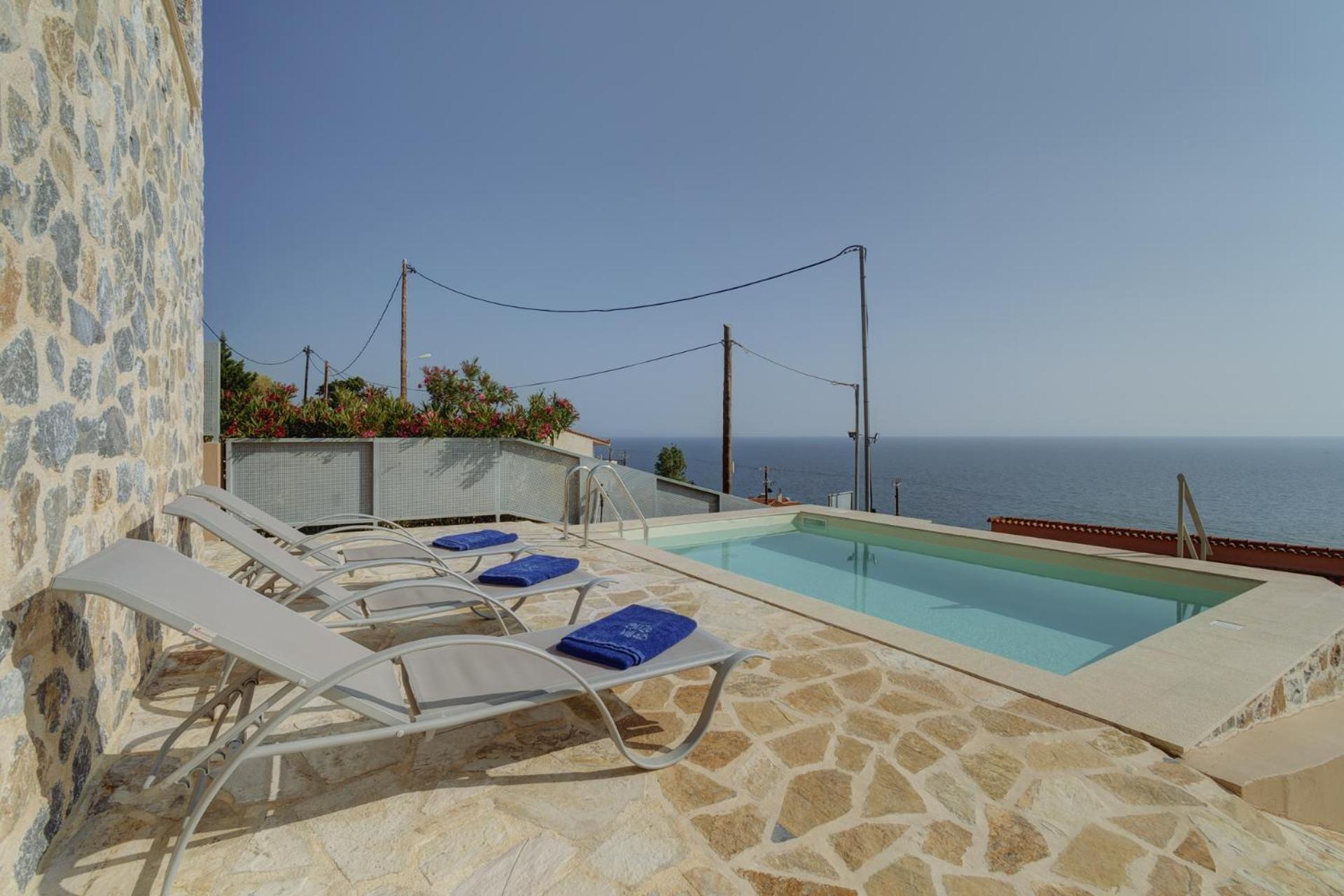 Ouzo Panoramic Houses 2, With Private Pool Plomari Ngoại thất bức ảnh